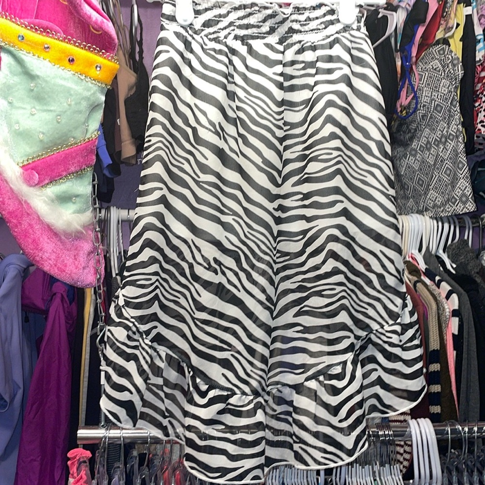 Faded Glory zebra Print maxi skirt kids 6 6x